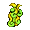 Green Yellow Flame Spiral Chest Tattoo